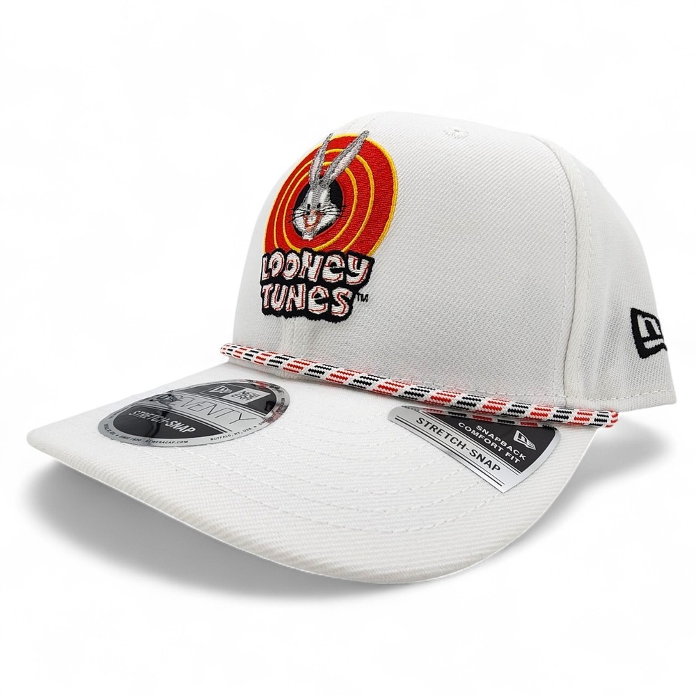 Bugs Bunny Looney Tunes Hat New Era 9Seventy Stretch‎ Snap Back Cap White NEW